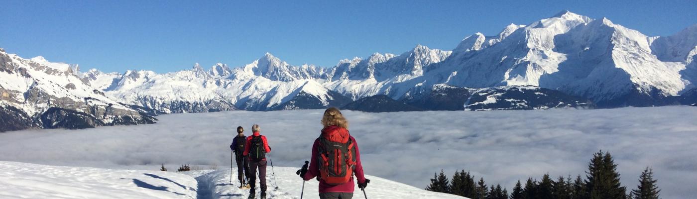 Mer de nuages un matin d'hiver face au Mont Blanc